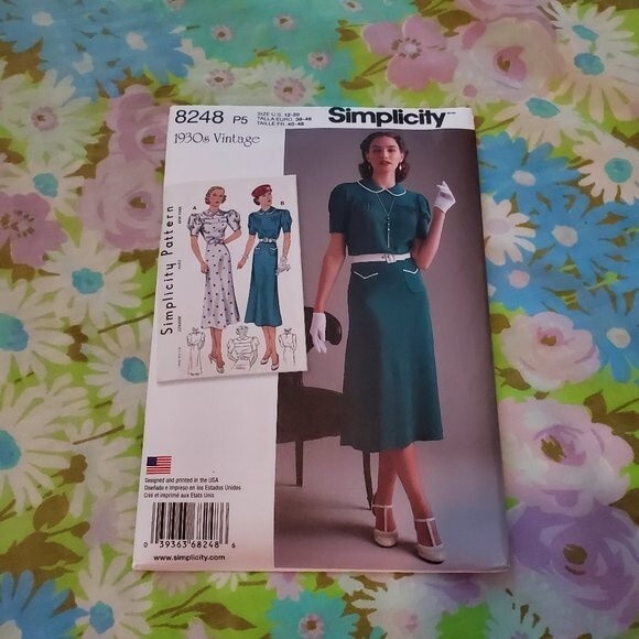 NEW Simplicity Vintage 1940's Dress Sewing Pattern - Picture 1 of 6